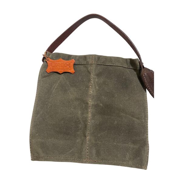 Orox Leather Co. Waxed Canvas Wine Caddy Holder Olive Green - Picture 4 of 9